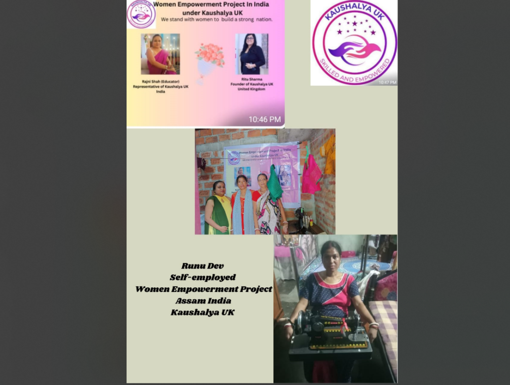 “A Stitch in Time: Kaushalya UK’s Gift of Empowerment to Runu Dev”