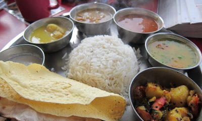 Traditional Indian thali meal
