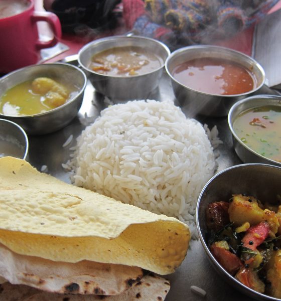 Traditional Indian thali meal
